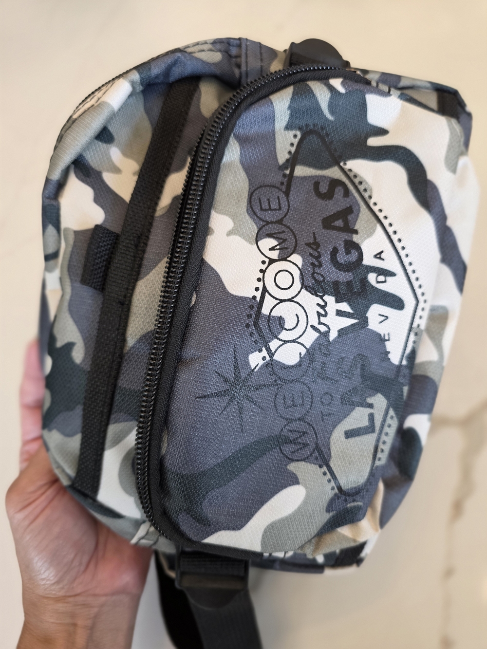 Las Vegas Camo Crossbody Sling Bag - Gray Camo